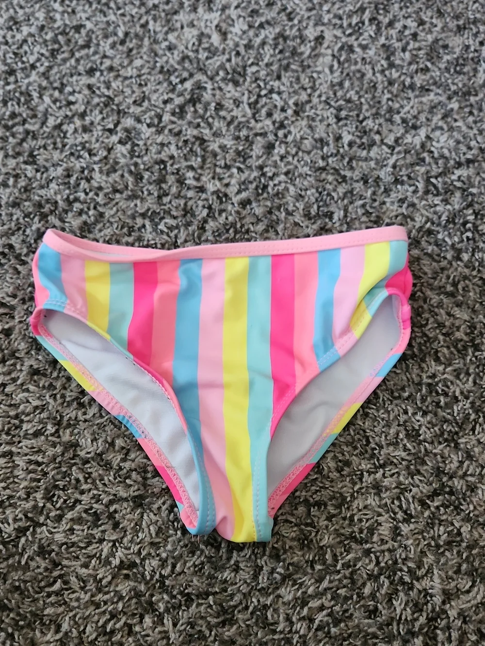 Betsey Johnson Kids Rainbow Stripe Bikini Bottoms - Pink, Yellow, Blue